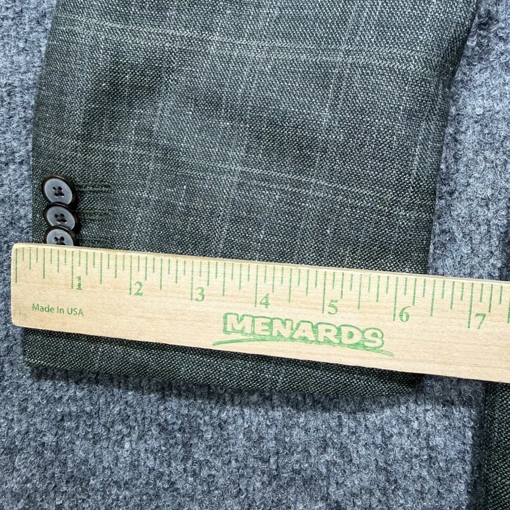 Joseph Abboud Classic Fit Sport Coat Mens 48R Green Wool Silk Linen Plaid Blazer